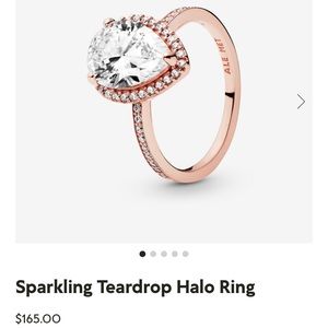 Pandora Rose Gold Teardrop Ring Size 8.5 still in great condition